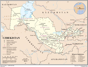 Ouzbekistan map